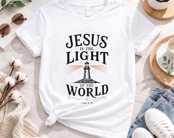 Jesus ist das Licht der Welt Shirt, John 8:12 Christian Glaube Tee