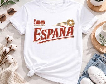 España WM 2026 Shirt, Spanien Fußball Fan T-Shirt, Fußball Fan Geschenk