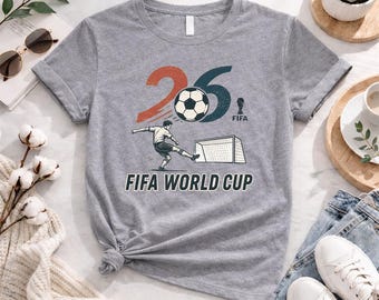 Fifa WM 2026 Shirt, Fußballspieler-Grafik-T-Shirt, Fußballfan-T-Shirt, Fifa 2026-Fußball-Liebhaber-Geschenk, Retro Sport-Grafik-Hemd