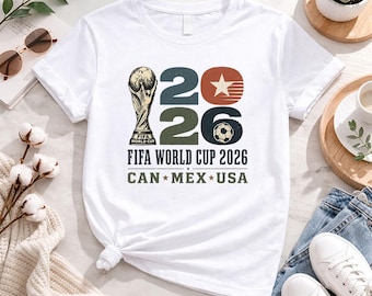Fussball WM 2026 Shirt, Fußball Fan Grafik Tee, USA Kanada Mexiko WM T-Shirt, Fußball Liebhaber Geschenk, Retro Fußball Fan Bekleidung