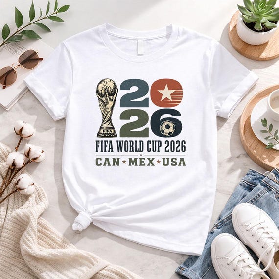 FIFA World Cup 2026 Shirt, Soccer Fan Graphic Tee, USA Canada Mexico World Cup T-Shirt, Football Lover Gift, Retro Soccer Fan Apparel