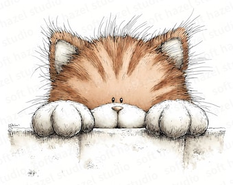 24 JPG Clipart di gatto che sbircia Clipart di gattino carino che sbircia Clipart di gatto divertente che sbircia Clipart di gatto stravagante Illustrazione di gatto Download digitale