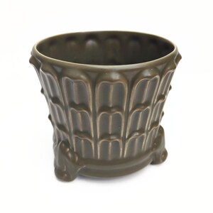 Vintage SylvaC Pflanzenhalter - Khaki Grüner Keramik-Übertopf - Mid Century British Pottery - 1960er Jahre Innen-Blumentopf - Retro Home Decor