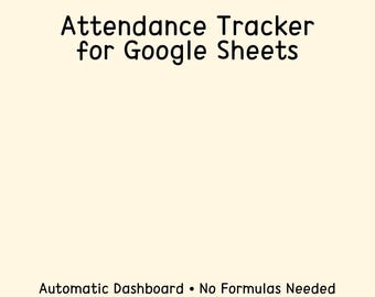 Google Spreadsheets-sjabloon voor aanwezigheidsregistratie | Geautomatiseerd dashboard en grafieken | Digitale download