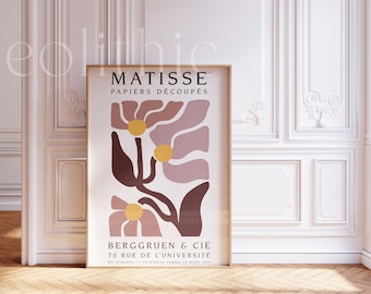 Pink Matisse Print: Abstract Botanical Art, Gallery Wall Decor (Digital Download)