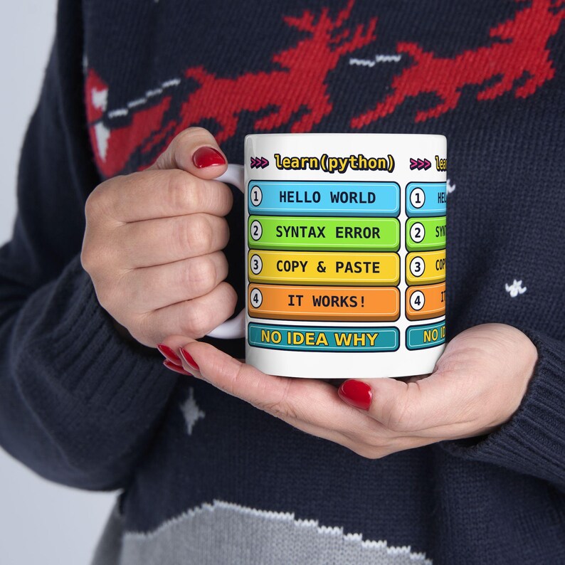 Funny Learn Python Programmer Mug, Coding Humor Developer Gift, Software Engineer Coffee Cup, Computer Science Geek Ceramic Mug 11oz 15oz image 7