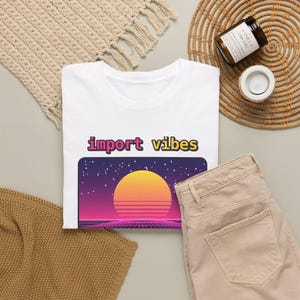 Python Programmer Retro Synthwave T-Shirt, Import Vibes Shirt, 80s Developer Gift, Coder Tee, Python Developer Gift image 2
