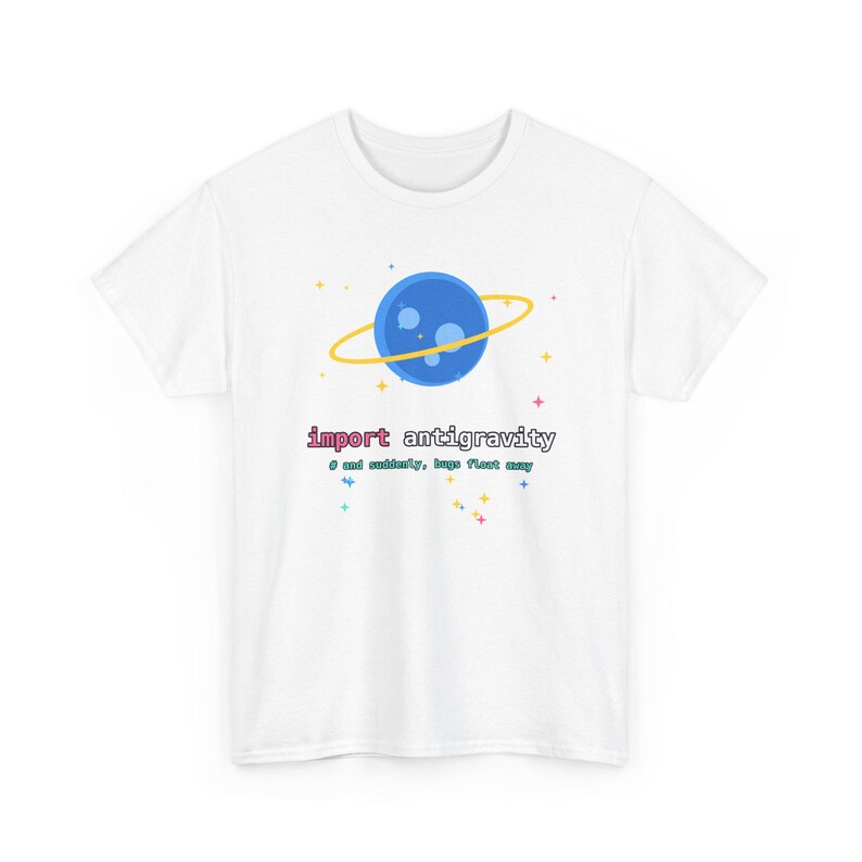 Camiseta de Python con temática antigravedad, camiseta con huevo de Pascua de Python, camiseta para programadores espaciales, regalo divertido para programadores, humor para desarrolladores. imagen 5