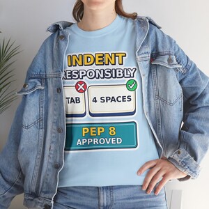 Koszulka dla programisty Pythona, Koszulka z tabulatorami i spacjami, Prezent dla programisty PEP 8, Zabawna koszulka dla programisty, Prezent dla inżyniera oprogramowania