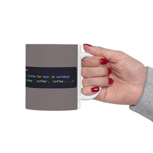 Python Programmer Mug, Funny List Comprehension Coffee Mug, Python Coder Gift, Software Engineer Gift, Coding Humor, Ceramic 11oz & 15oz image 5