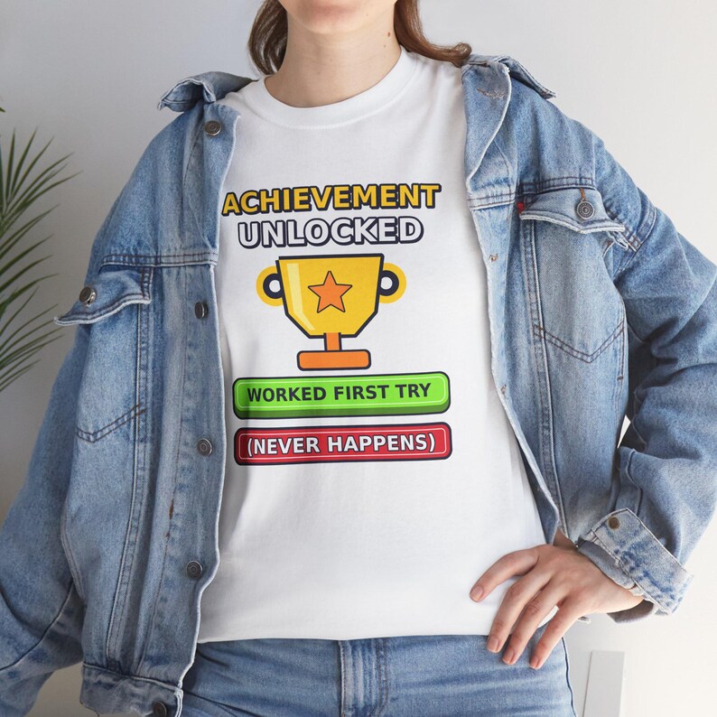Maglietta per programmatore Python "Obiettivo raggiunto", "Ha funzionato al primo tentativo", regalo divertente per sviluppatori, umorismo da programmatore, programmatore gamer immagine 9