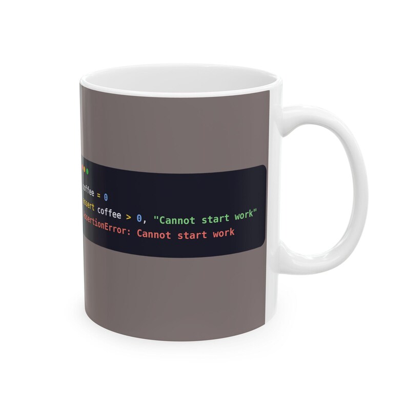 Python Programmer Mug, Funny Coding Coffee Mug, Assert Coffee Developer Gift, Software Engineer Gift, Coder Humor, Ceramic 11oz & 15oz afbeelding 2