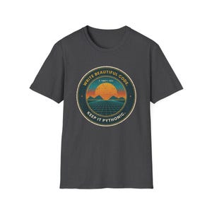 Write Beautiful Code Retro Sunset Python T-Shirt, Keep It Pythonic Shirt, Vintage 80s Programmer Tee, Developer Gift, Coding Humor image 5