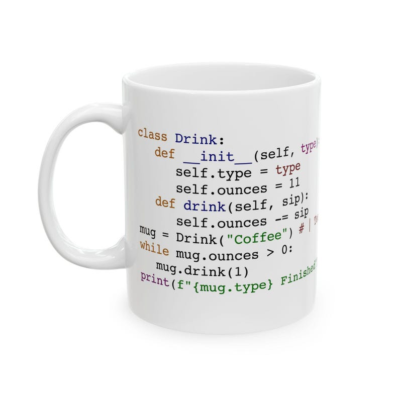 Python Code Coffee Mug | Programmer Humor, Code Snippet Ceramic Mug image 2