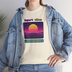 Python Programmer Retro Synthwave T-Shirt, Import Vibes Shirt, 80s Developer Gift, Coder Tee, Python Developer Gift