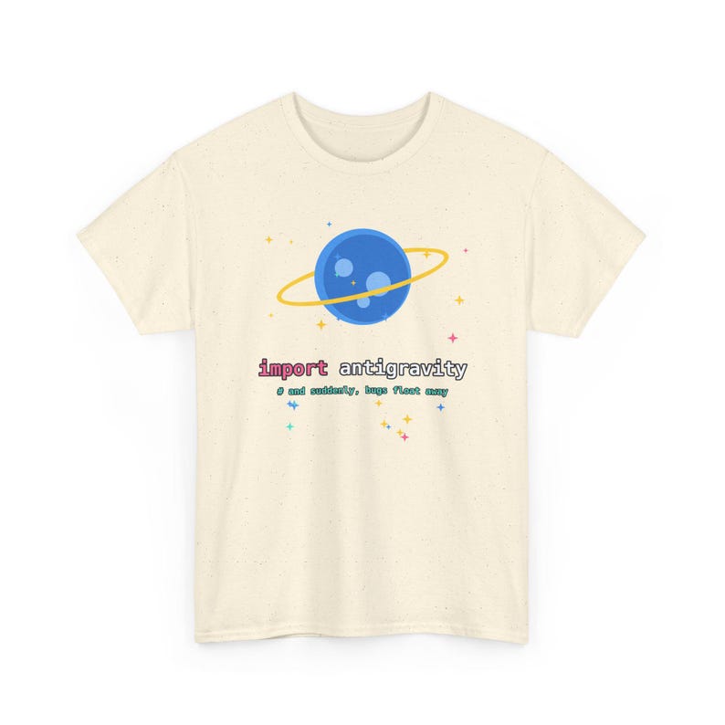 Camiseta de Python con temática antigravedad, camiseta con huevo de Pascua de Python, camiseta para programadores espaciales, regalo divertido para programadores, humor para desarrolladores. imagen 7