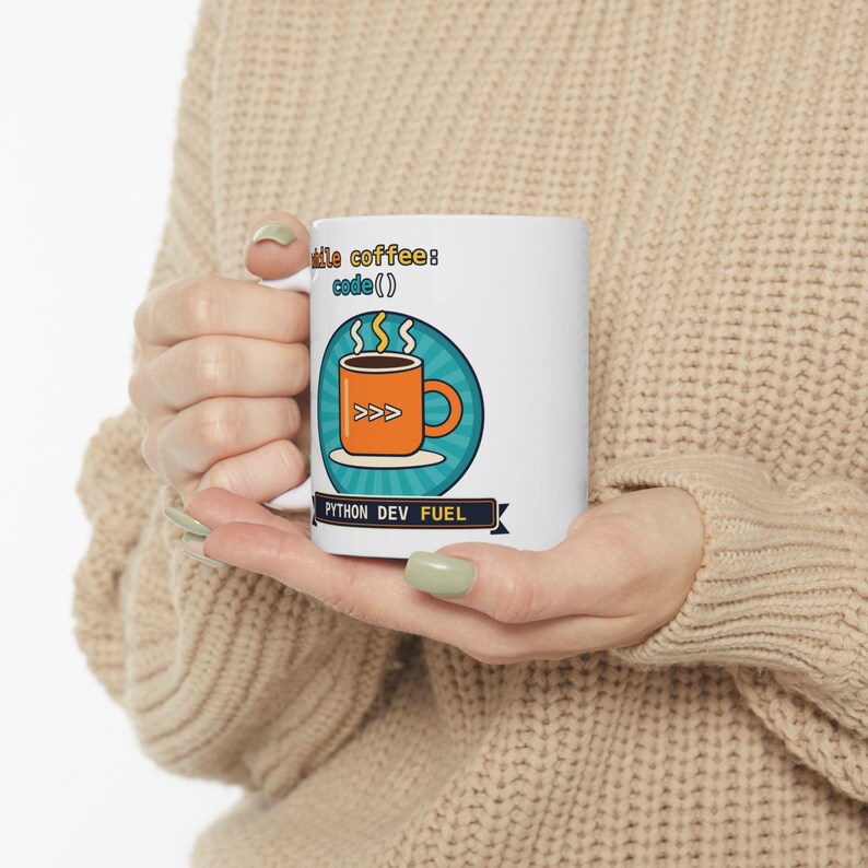 Python Developer Coffee Mug, While Coffee Code Funny Programmer Cup, Software Engineer Gift, Coding Lover Ceramic Mug, Tech Nerd Geek Tea Cu image 4