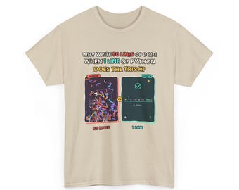 Junior vs Senior Developer T-Shirt, Python One-Liner Shirt, Funny Programmer Tee, List Comprehension Gift, Coding Humor