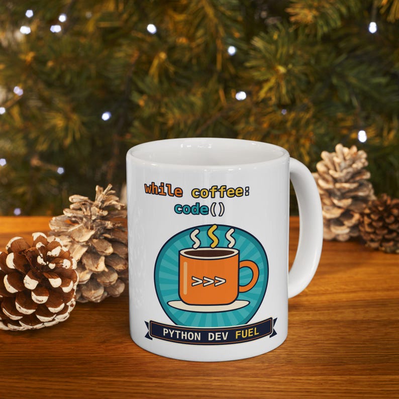Python Developer Coffee Mug, While Coffee Code Funny Programmer Cup, Software Engineer Gift, Coding Lover Ceramic Mug, Tech Nerd Geek Tea Cu image 5
