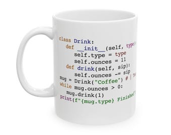 Python Code Coffee Mug | Programmer Humor, Code Snippet Ceramic Mug
