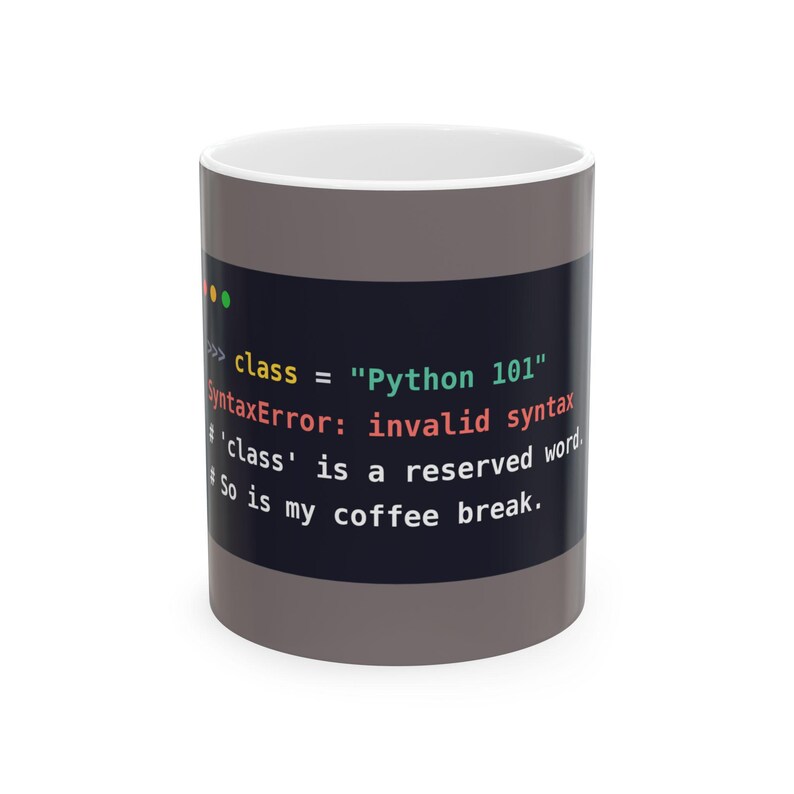 Python Teacher Mug, Funny Coding Teacher Coffee Mug, CS Teacher Gift, Reserved Word Joke, Programmer Humor, Ceramic 11oz & 15oz image 1