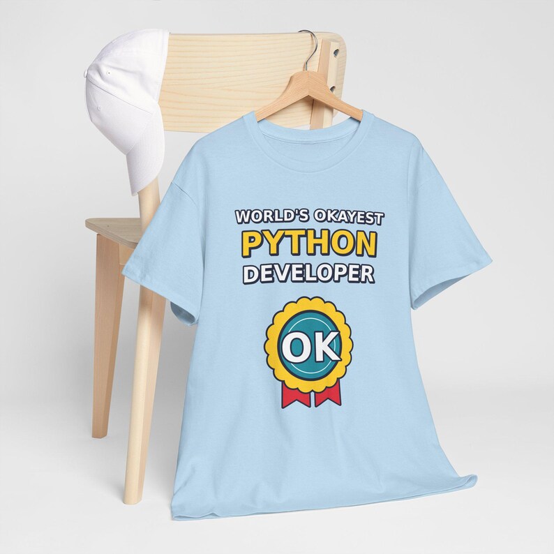 World's Okayest Python Developer Funny Programmer T-Shirt, Coding Humor Software Engineer Gift, Tech Nerd Geek Tee, Gildan 5000 Unisex image 12
