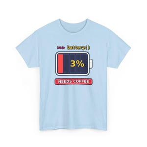 Grappig T-shirt voor Python-programmeurs, T-shirt met de tekst "Needs Coffee Battery" (Koffie nodig, batterij leeg) of cadeau voor ontwikkelaars, T-shirt met programmeurshumor of "Leeg batterij" (programmeur) afbeelding 8