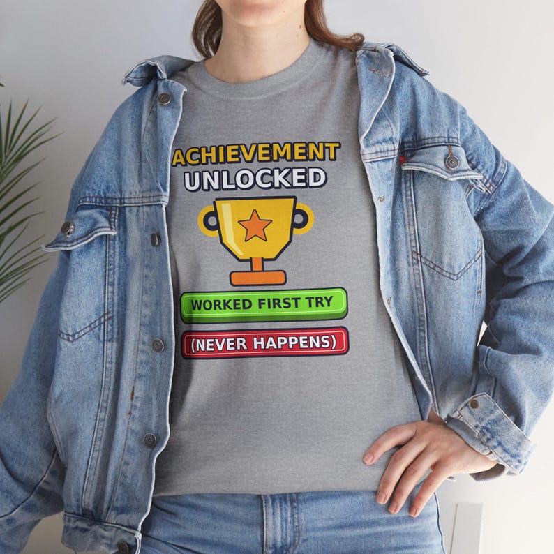 Maglietta per programmatore Python "Obiettivo raggiunto", "Ha funzionato al primo tentativo", regalo divertente per sviluppatori, umorismo da programmatore, programmatore gamer immagine 3
