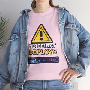 No Friday Deploys T-Shirt, Funny DevOps Shirt, Python Developer Gift, Programmer Humor Tee, Software Engineer Gift