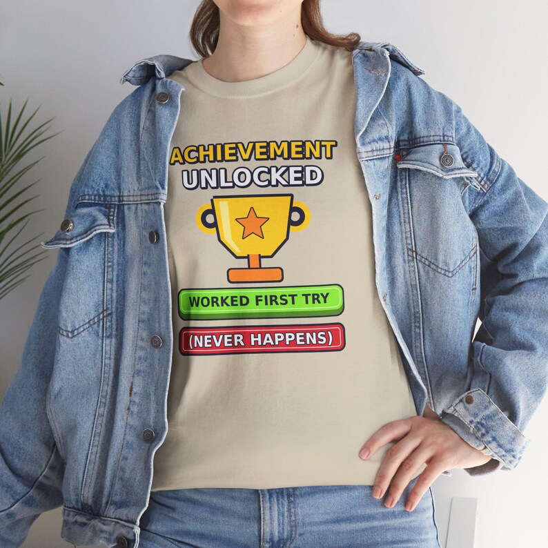 Maglietta per programmatore Python "Obiettivo raggiunto", "Ha funzionato al primo tentativo", regalo divertente per sviluppatori, umorismo da programmatore, programmatore gamer immagine 5