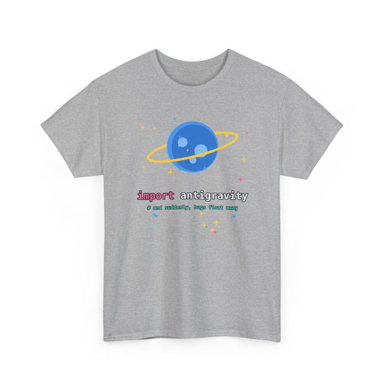Camiseta de Python con temática antigravedad, camiseta con huevo de Pascua de Python, camiseta para programadores espaciales, regalo divertido para programadores, humor para desarrolladores. imagen 6