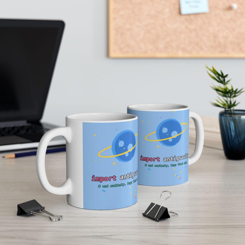 Import Antigravity Mug, Python Easter Egg Coffee Mug, Space Programmer Cup, Funny Coder Gift, Developer Humor Mug Bild 3