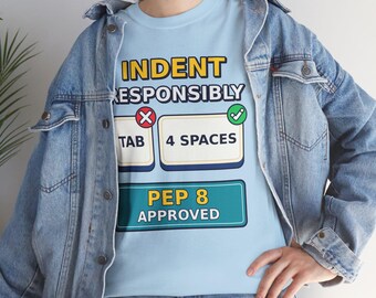 Python Programmer T-Shirt, Tabs vs Spaces Shirt, PEP 8 Developer Gift, Funny Coder Tee, Software Engineer Gift