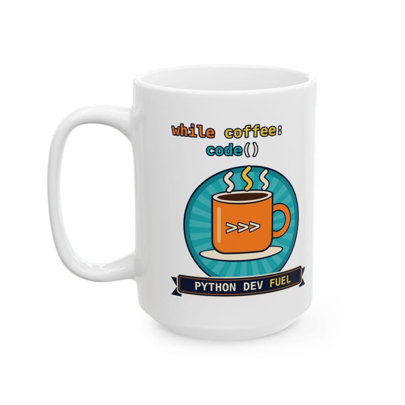 Python Developer Coffee Mug, While Coffee Code Funny Programmer Cup, Software Engineer Gift, Coding Lover Ceramic Mug, Tech Nerd Geek Tea Cu image 6