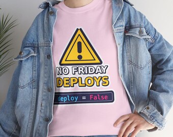 Camiseta "Sem Implantações às Sextas-feiras", Camiseta Divertida de DevOps, Presente para Desenvolvedor Python, Camiseta com Humor de Programador, Presente para Engenheiro de Software