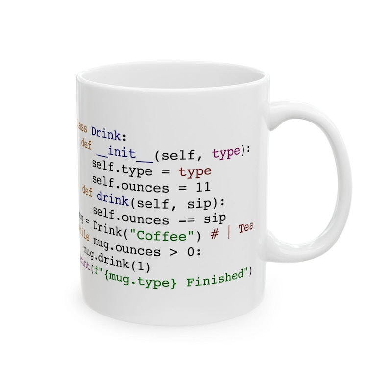 Python Code Coffee Mug | Programmer Humor, Code Snippet Ceramic Mug image 1