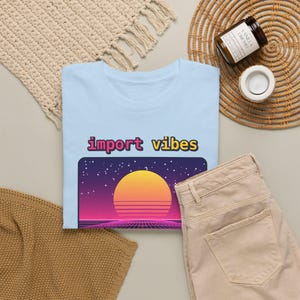 Python Programmer Retro Synthwave T-Shirt, Import Vibes Shirt, 80s Developer Gift, Coder Tee, Python Developer Gift image 8