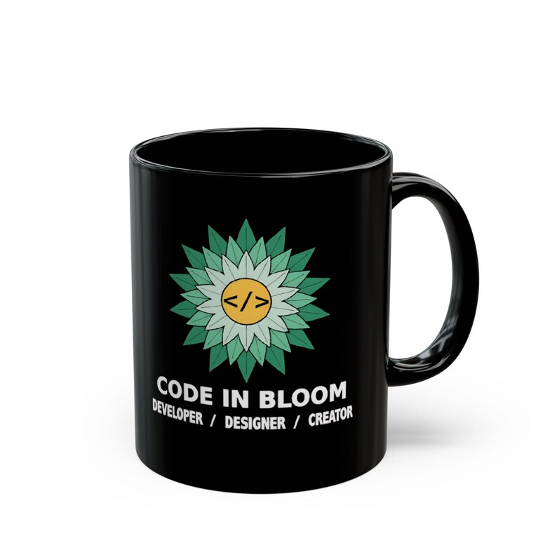 Code In Bloom Developer Mug, Programmer Coffee Cup, Software Engineer Gift, Coding Laptop Geek Nerd Tea Mug, Tech Startup Gift for Coder Bild 4
