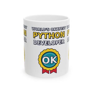 World's Okayest Python Developer Funny Programmer Mug, Coding Humor Software Engineer Gift, Tech Nerd Geek Ceramic Mug 11oz 15oz imagem 10