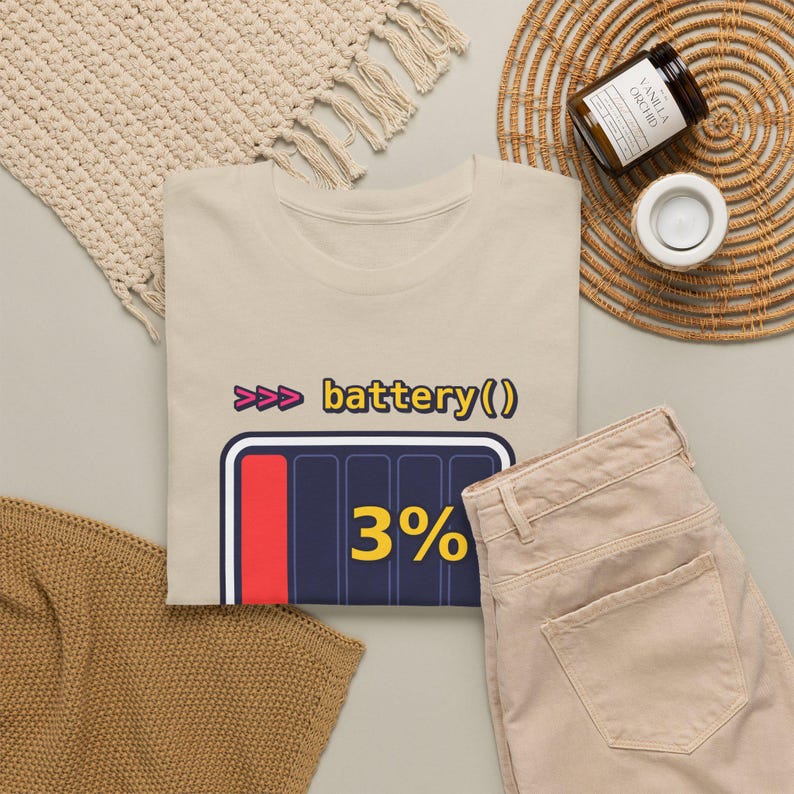Grappig T-shirt voor Python-programmeurs, T-shirt met de tekst "Needs Coffee Battery" (Koffie nodig, batterij leeg) of cadeau voor ontwikkelaars, T-shirt met programmeurshumor of "Leeg batterij" (programmeur) afbeelding 9