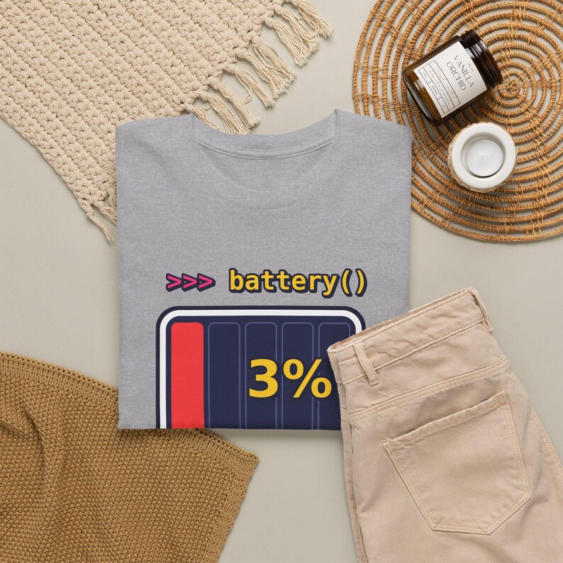 Grappig T-shirt voor Python-programmeurs, T-shirt met de tekst "Needs Coffee Battery" (Koffie nodig, batterij leeg) of cadeau voor ontwikkelaars, T-shirt met programmeurshumor of "Leeg batterij" (programmeur) afbeelding 5