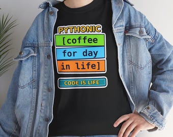 T-Shirt mit Python-List-Comprehension-Motiv, Python-Code-Shirt, Geschenk für Python-Entwickler, Kaffee für den Alltag, Programmierer-T-Shirt