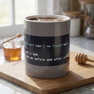 Python Programmer Mug, Funny NaN Coffee Mug, Data Scientist Gift, Developer Gift, Software Engineer Gift, Coding Humor,  Ceramic 11oz & 15oz