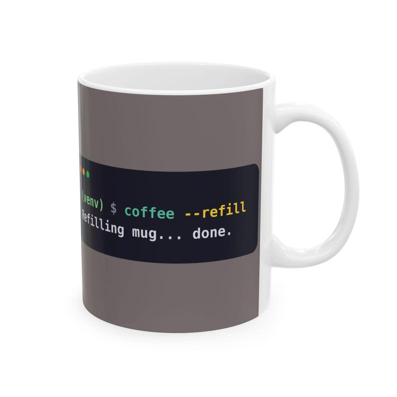 Python Programmer Mug, Funny Terminal Coffee Mug, Python venv Joke, Developer Gift, Software Engineer Gift, Coding Humor, Ceramic 11oz 15oz afbeelding 2