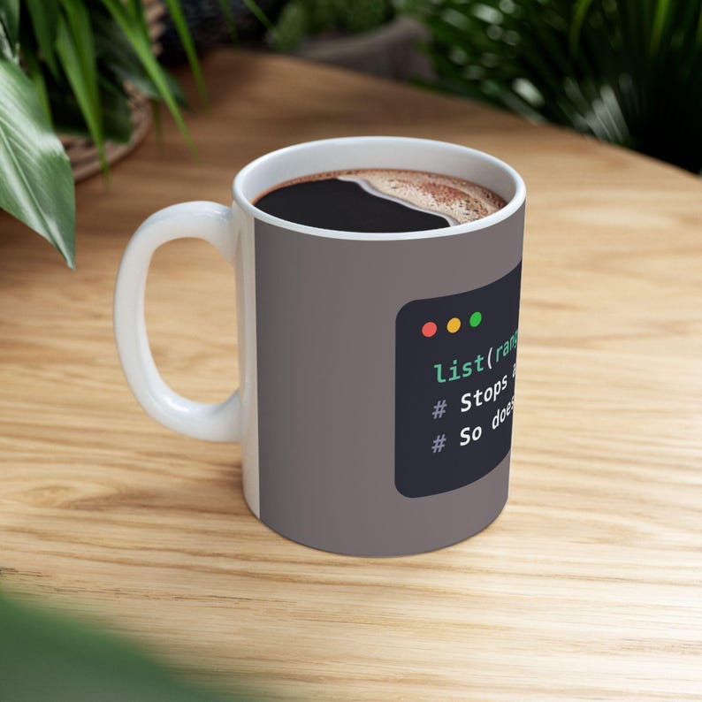 Python Programmer Mug, Funny Range Function Coffee Mug, Low Energy Coder Joke, Developer Gift, Software Engineer Gift, Ceramic 11oz & 15oz Bild 7