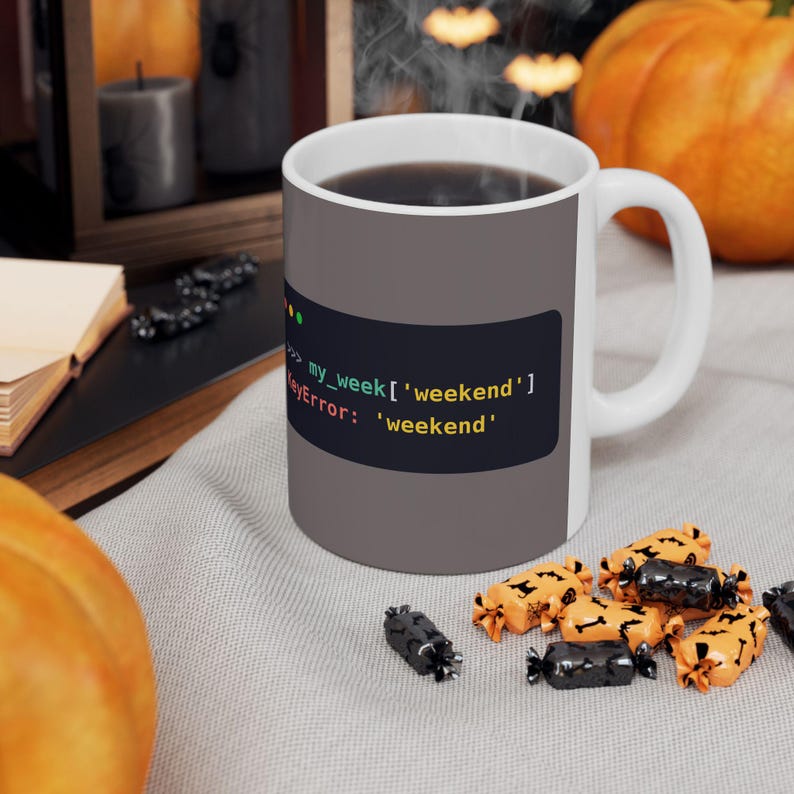 Python Programmer Mug, Funny KeyError Coffee Mug, No Weekend Joke, Developer Gift, Software Engineer Gift, Coding Humor, Ceramic 11oz & 15oz image 4