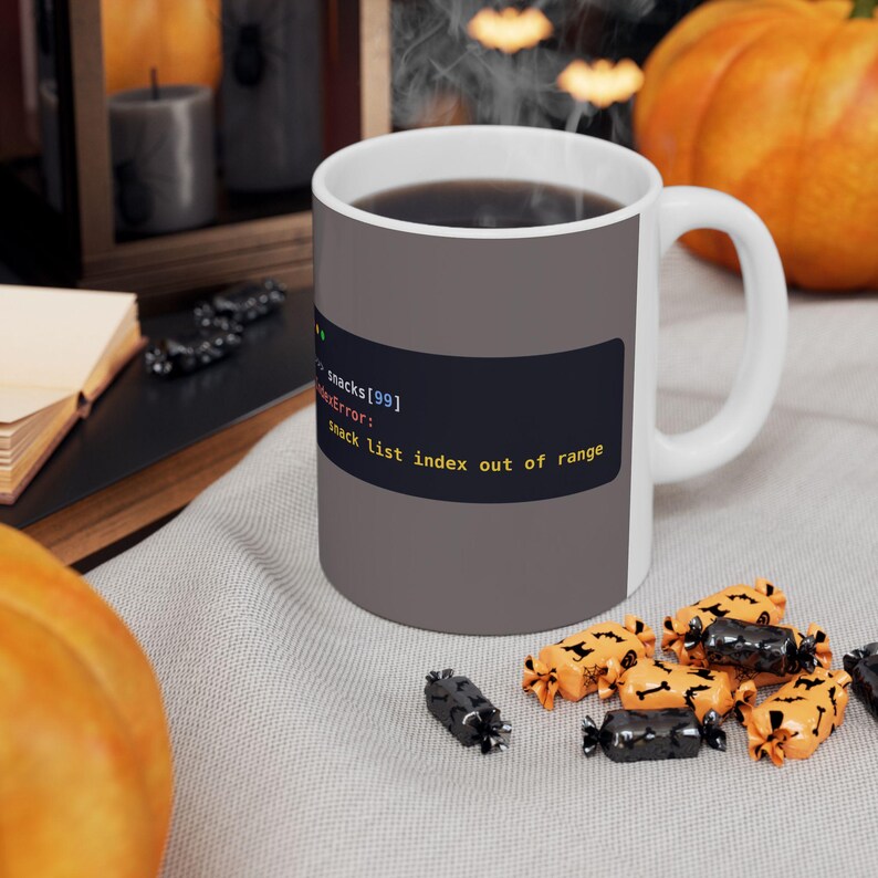 Python Programmer Mug, Funny IndexError Coffee Mug, Snack List Joke, Developer Gift, Software Engineer Gift, Coding Humor, Ceramic 11oz|15oz image 5