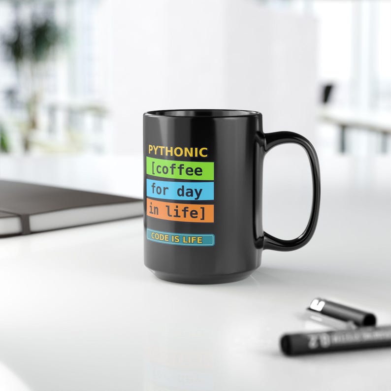 Funny Pythonic Coffee Code Is Life Programmer Black Mug, Coding Humor Developer Gift, Software Engineer Coffee Cup, Ceramic Mug 11oz 15oz image 9