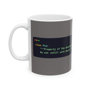 Python Programmer Mug, Funny Developer Coffee Mug, Python Docstring Joke, Coworker Gift, Software Engineer Gift, Coding Humor, 11oz, 15oz image 1