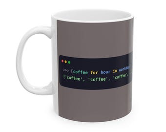 Python Programmer Mug, Funny List Comprehension Coffee Mug, Python Coder Gift, Software Engineer Gift, Coding Humor, Ceramic 11oz & 15oz